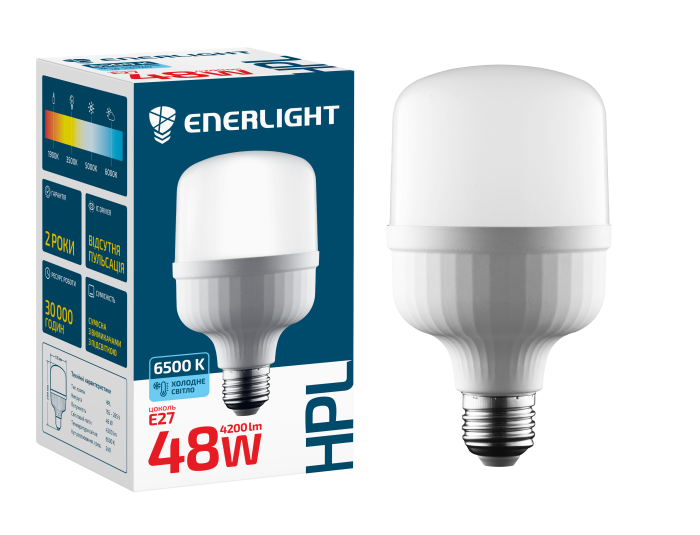 ЛАМПА СВІТЛОДІОДНА ENERLIGHT HPL 48ВТ 6500K E27
